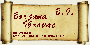 Borjana Ibrovac vizit kartica